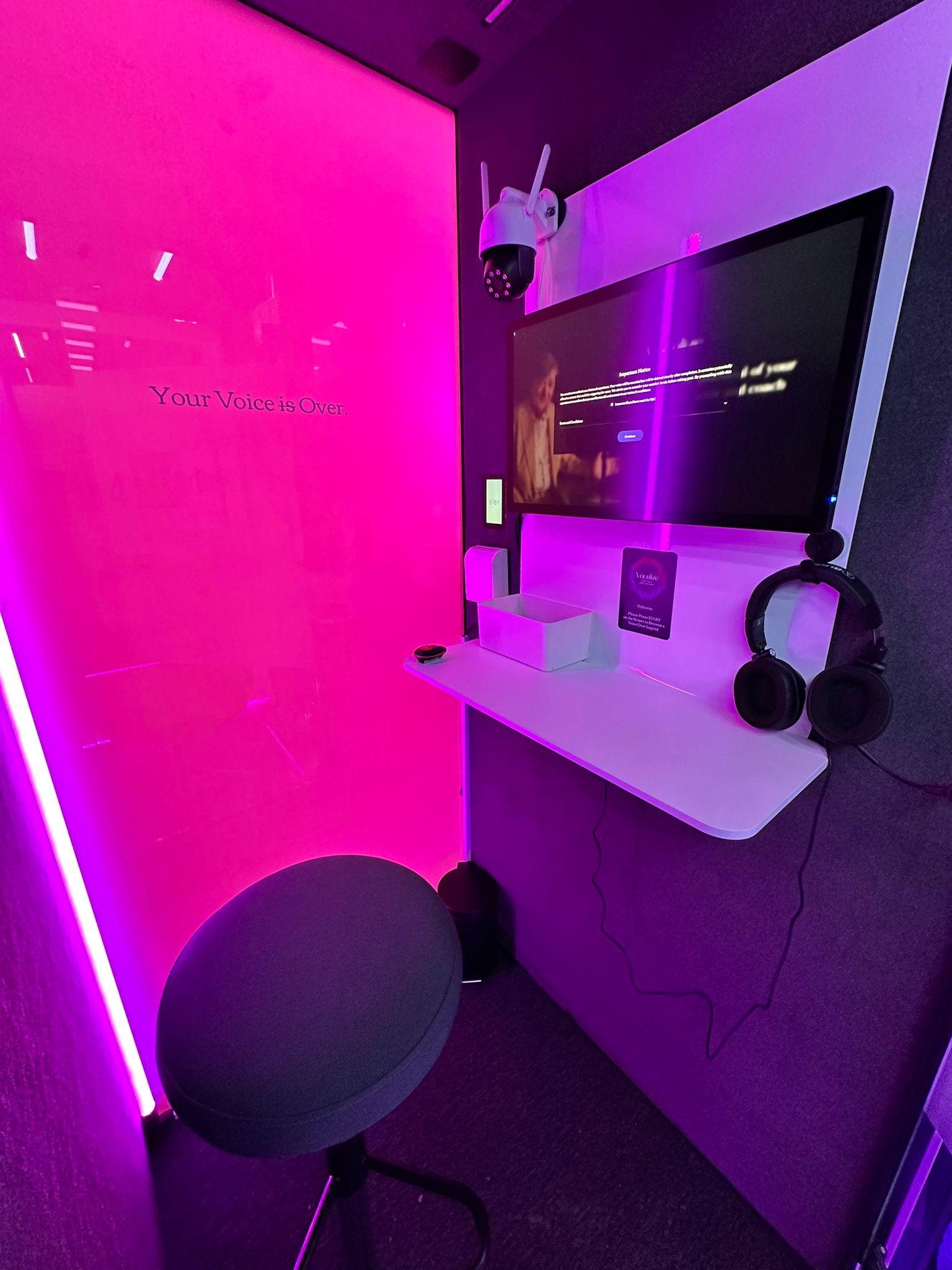 Inside a Vocalize recording booth